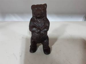 Standing Black Bear Cast Iron Bank 6 Tall