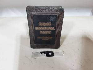 First National Bank Metal Book Bank With Key 1x3-12x4-58