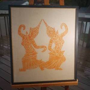 Mirrored Dancers Thai Temple Rubbing
