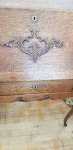 Antique Tiger Oak Writing Desk