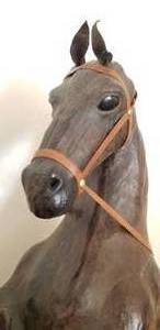 Leather Bucking Bronco Horse Statue