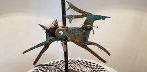 Iron Leaping Deer Fetish Table Lamp