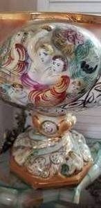 Italian Capo di Monte Centerpiece Punch Bowl