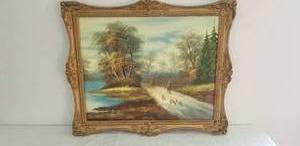 Original Oil Painting of a Hunting Scene Artist Signed Keith