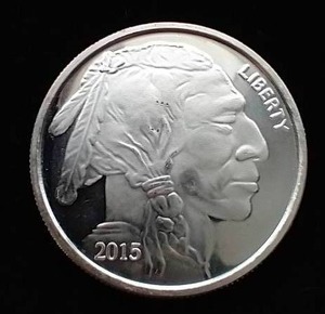 2015 1 Oz Buffalo Silver Round