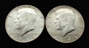 2 90% Silver Kennedy Half Dollars