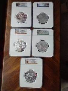 5 Oz. Silver State Quarters Set - 25 Ounces & North Dakota Year