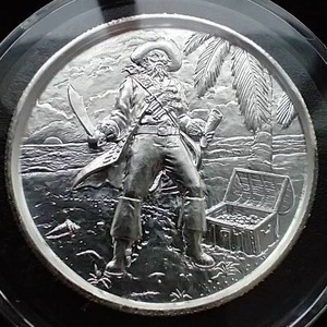 Ultra High Relief 2 Oz. Pirate Silver Round