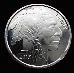 2015 1 Oz Buffalo Silver Round