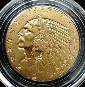 1911 $5 Gold Indian Head Half Eagle