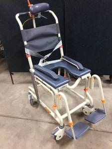 MSRP $1800 Shower Buddy Tilting Roll In Shower Chair 400lb Capacity - Excellent Condition Removable Toilet Bowl Not Included