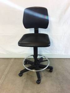 lot 3 image: MSRP $600 High Quality Heavy Duty Extended Height Industrial Multipositional Ergonomic Polyurethane Comfort & Durability Drafting Laboratory Stool Chair - Excellent Condition
