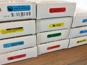lot 41 image: Lot of New In Package Health Care Logistics Pressure Sensitive Pharmacy Holistic Herbalist Warning Labels
