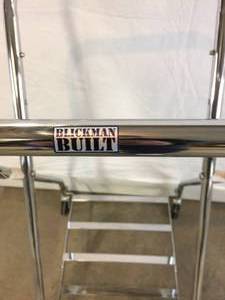 lot 8 image: Blickman Built Folding Adjustable Chrome Laundry Hamper