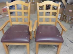 2 Wood Chairs Sturdy but Probably ne...
