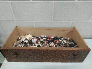 Drawer Filled with Vintage Buttons