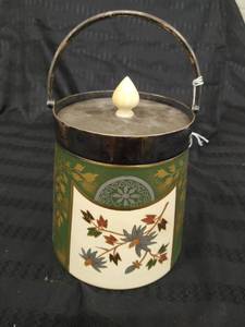 Metal and Ceramic Lidded Jar with Handle