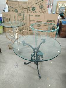 Four Glass Top Tables