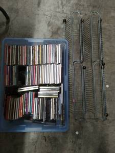 Collection Of CDs And Two CD Racks