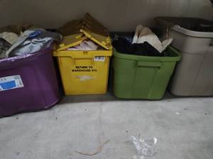 Lot of Assorted Clothing, Linens, Rugs, and more