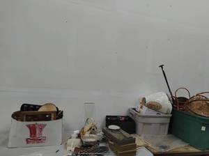 Collection of Umbrellas, Lampshades, Baskets, and More