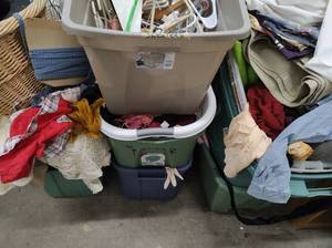Collection of Linens, Clothing, and Accessories