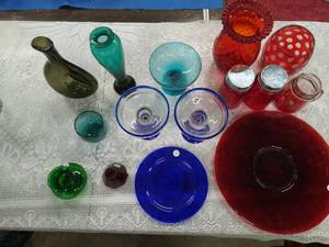 Collection Of Colored Glassware
