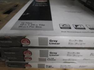 lot 11 image: 4 cases of Grey Linear 12 in. x 24 ...