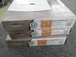 lot 38 image: 3 cases of Brown Wood Parquet 12 in...