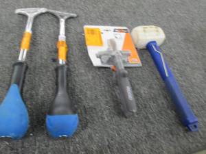 lot 42 image: scrapers , tile cutter and rubber h...