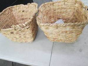 lot 96 image: 2 baskets both have broken handles...