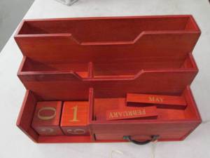 lot 103 image: wooden desk organizer...