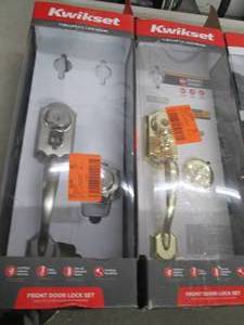 lot 129 image: 4 kwikset front door lock sets open...