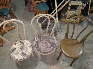 3 Round Seat Chairs for Restoration