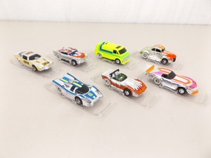 lot 81 image: Lot of 7 Vintage WELL KEPT Tyco HO Slot Cars on Stands