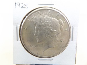 lot 134 image: 1925-P US Silver Peace Dollar