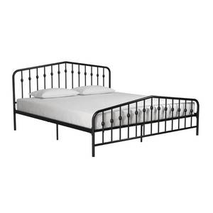 lot 127 image: Novogratz Bushwick Black King Metal Bed, 4044049N - OpenDamaged Carton - May be missing parts.