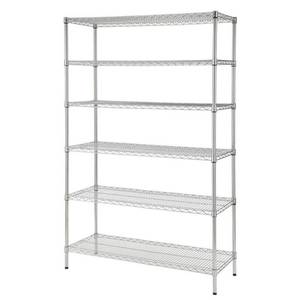 lot 226 image: HDX 72 in. H x 48 in. W x 18 in. D 6-Tier Wire Commercial Shelving Unit in Chrome, SL-WSUS-136.