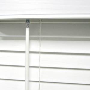 lot 225 image: Home Decorators Collection. White Cordless 2 in. Faux Wood Blind - 39 in. W x 64 in. L - Cut to 36 38.