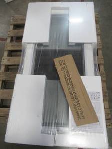lot 148 image: Manufacturer Unknown 24 x 48 White Vinyl Casement Window - Left Hinge. Fin Install.