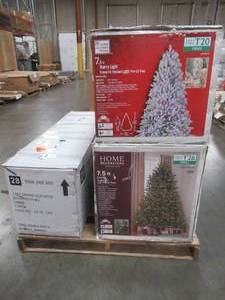 lot 265 image: WHOLESALE MIXED PALLET OF MISCELLANEOUS CHRISTMAS TREES