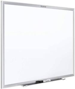 lot 158 image: ACCO BRANDS Quartet Magnetic Whiteboard, 8 x 4 White Board, Nano-Clean, Silver Aluminum Frame (SM538) - Unclaimed Freight - Damaged Carton.