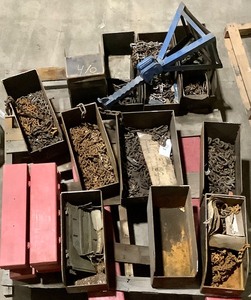 lot 29 image: Pallet of Steel Storage Bins and Chains