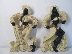 lot 4 image: Large Vintage Mid Century Dancer Wall Hangings