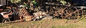 lot 43 image: LARGE Antique Horse Drawn Cultivator Farm Implement