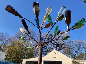 lot 51 image: Large Welded Steel Rebar Bottle Tree