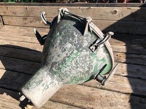 lot 52 image: LARGE Old Vintage Industrial Age Crouse Hinds Light Fixture
