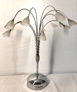 lot 23 image: Signed Chrome 10-Arm Table Lamp