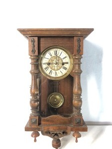 lot 112 image: Antique Regulator Wall Clock