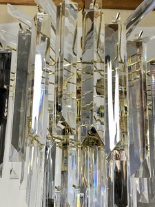 lot 119 image: Brass & AcrylicLucite Prism Hanging Chandelier